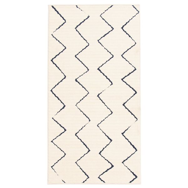 ECARPET Raya 2.75-ft x 5-ft Ivory and Blue Rectangular Area rug