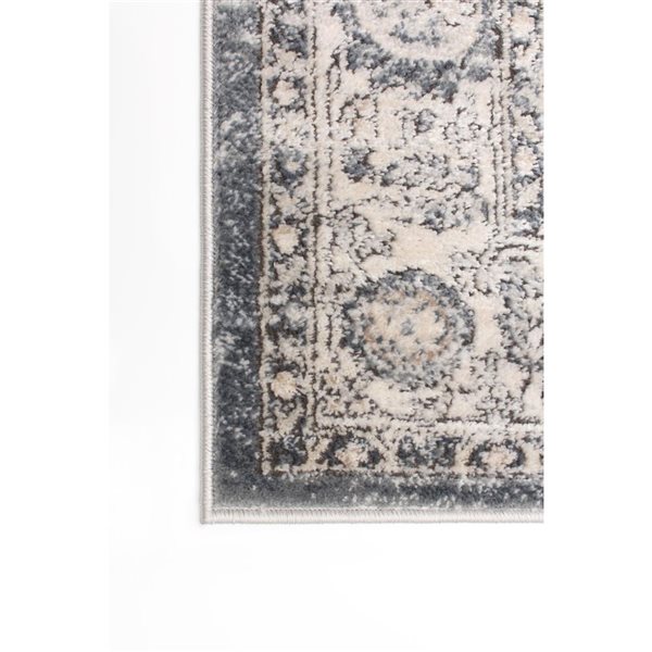 ECARPET Oregon Tabriz 4-ft x 6-ft Grey and Cream Rectangular Area rug