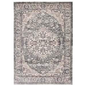 Tapis Oregon Tabriz par ECARPET rectangulaire gris et crème de 4 pi x 6 pi