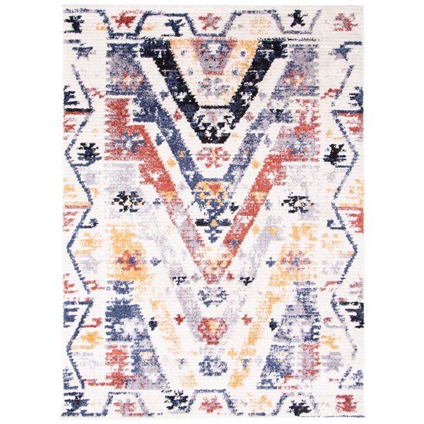 ECARPET Morocco Quashqai 4-ft x 6-ft White Rectangular Area rug