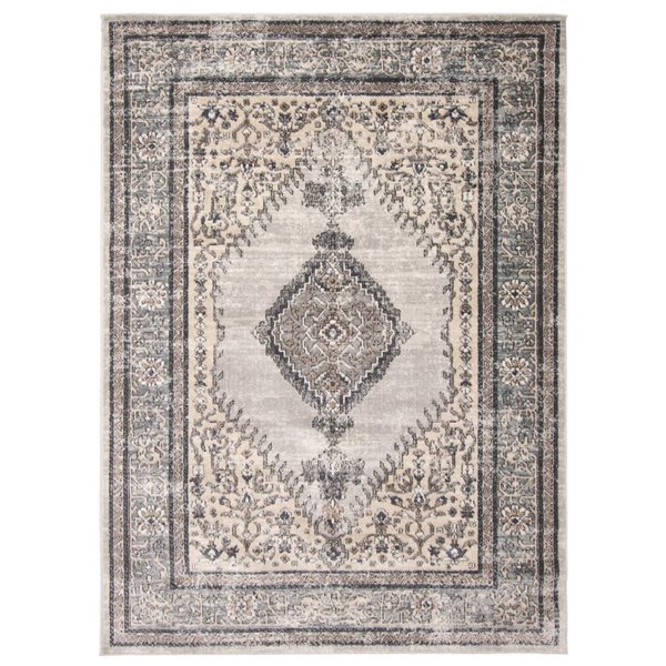 ECARPET Oregon Bijar 4-ft x 6-ft Light Grey and Grey Rectangular Area rug