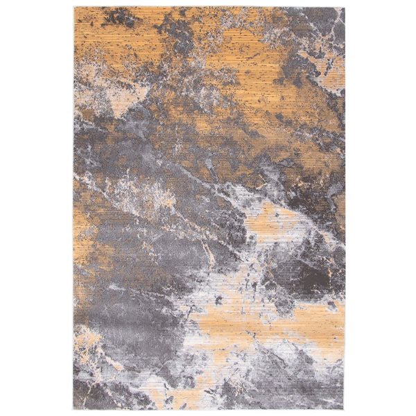 ECARPET Sandstone 5.25-ft x 7.25-ft Grey Rectangular Area rug