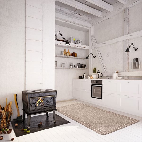 ECARPET Nadia 2-ft x 6.5-ft Taupe Rectangular Runner