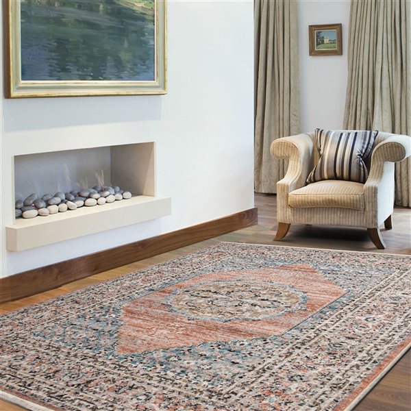 ECARPET Serena 5.25-ft x 7.25-ft Copper Rectangular Area rug