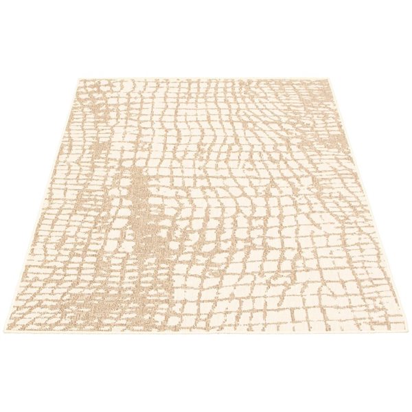 Tapis Sisal Safari par ECARPET rectangulaire champagne et taupe de 4 pi x 5,5 pi