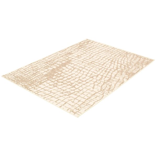 Tapis Sisal Safari par ECARPET rectangulaire champagne et taupe de 4 pi x 5,5 pi