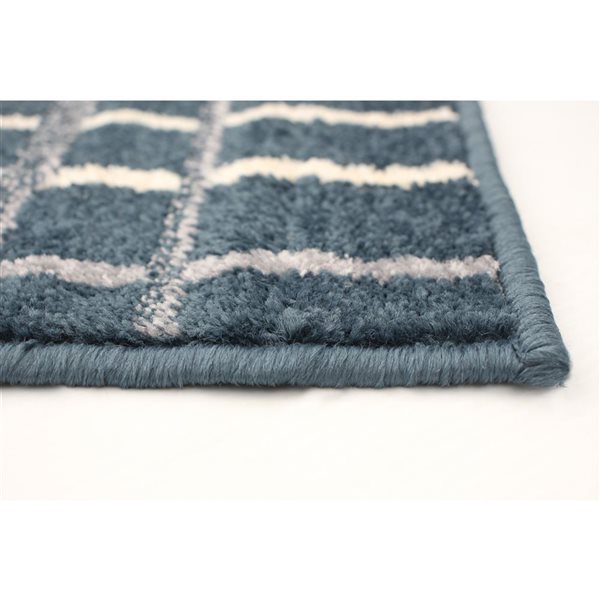 ECARPET Tessa 4-ft x 5.5-ft Petrol Blue Rectangular Area rug