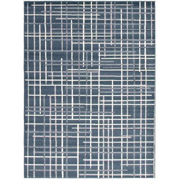 ECARPET Tessa 4-ft x 5.5-ft Petrol Blue Rectangular Area rug