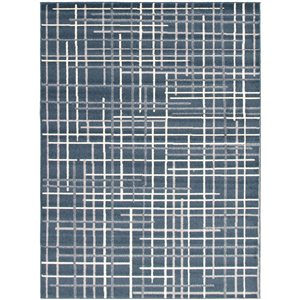 ECARPET Tessa 4-ft x 5.5-ft Petrol Blue Rectangular Area rug