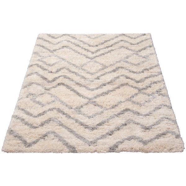 Tapis Suzana par ECARPET rectangulaire crème de 6,5 pi x 9,5 pi