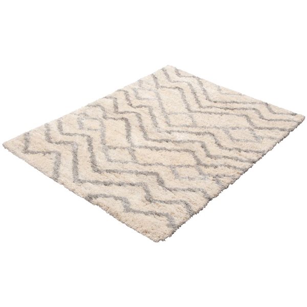 Tapis Suzana par ECARPET rectangulaire crème de 6,5 pi x 9,5 pi