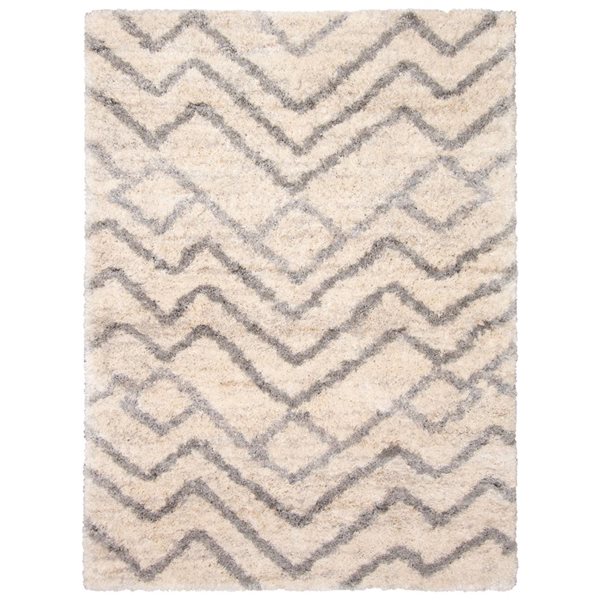 ECARPET Suzana 6.5-ft x 9.5-ft Cream Rectangular Area rug