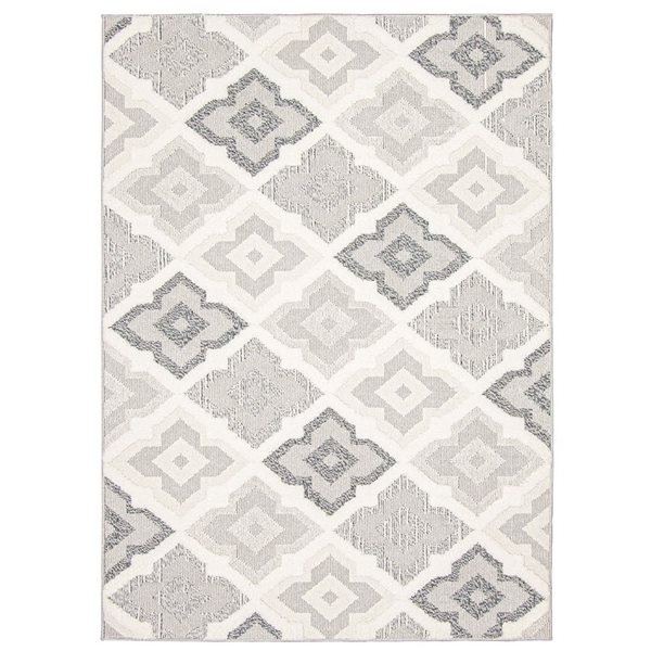 ECARPET Nola 5-ft x 7-ft Ivory Rectangular Area rug