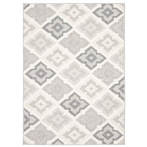 ECARPET Nola 5-ft x 7-ft Ivory Rectangular Area rug