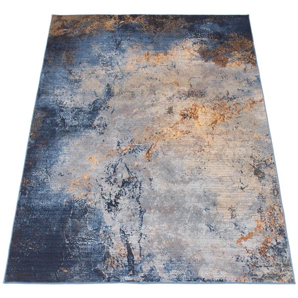 ECARPET Oxygen Marble 8-ft x 10-ft Blue Rectangular Area rug