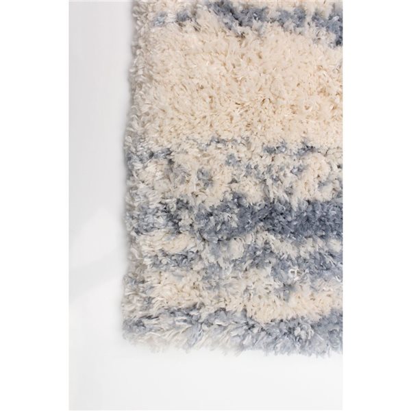 Tapis Sia par ECARPET rectangulaire crème et bleu pâle de 4 pi x 5,5 pi