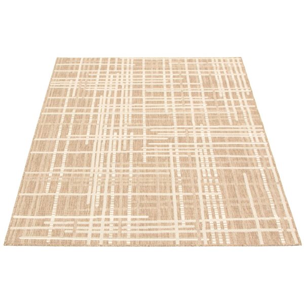 Tapis Sisal Burburry par ECARPET rectangulaire taupe et champagne de 5,25 pi x 7,5 pi