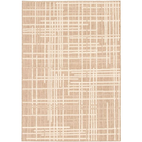 ECARPET Sisal Burburry 5.25-ft x 7.5-ft Taupe and Champagne Rectangular Area rug