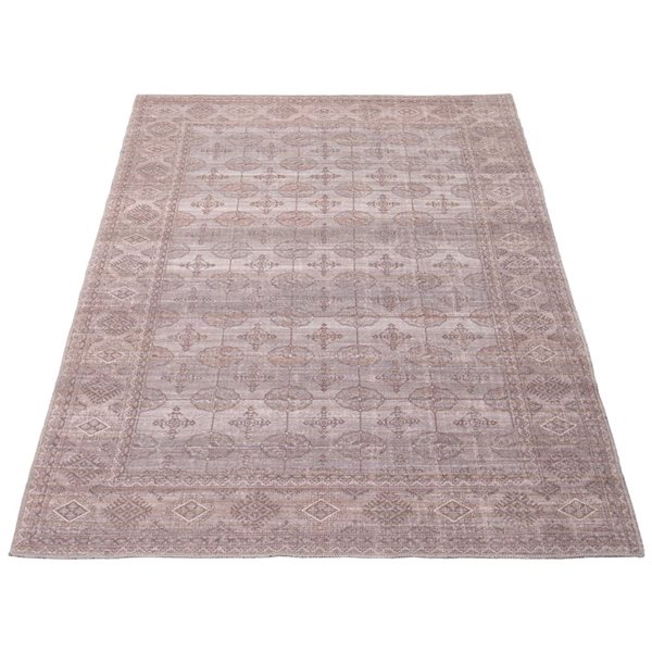 Tapis Turkoman par ECARPET rectangulaire gris de 5 pi x 8 pi