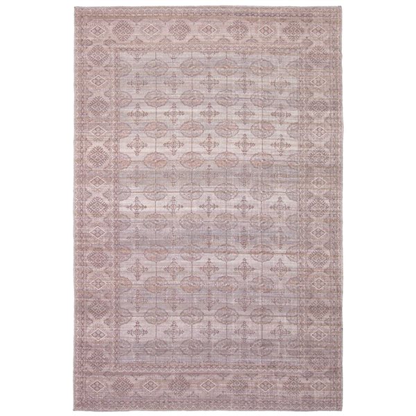 Tapis Turkoman par ECARPET rectangulaire gris de 5 pi x 8 pi