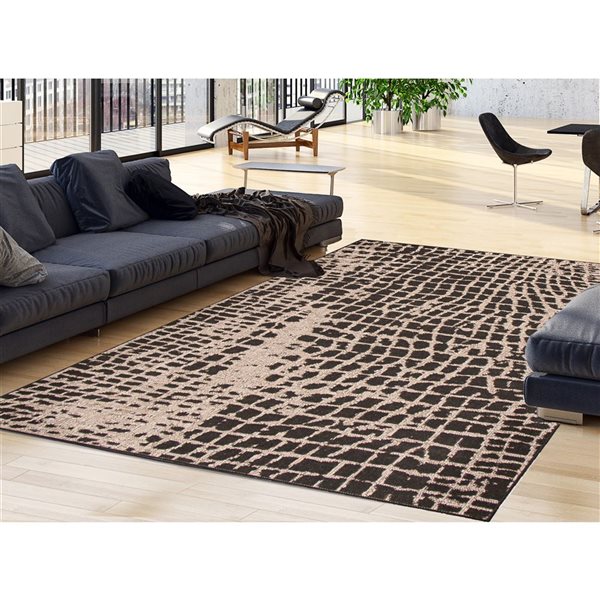 ECARPET Sisal Safari 8-ft x 10-ft Black and Silver Rectangular Area rug