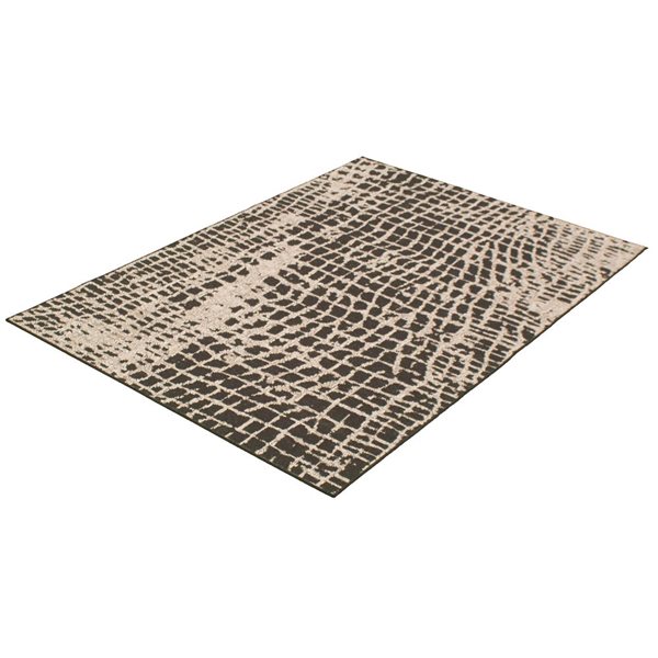 ECARPET Sisal Safari 8-ft x 10-ft Black and Silver Rectangular Area rug