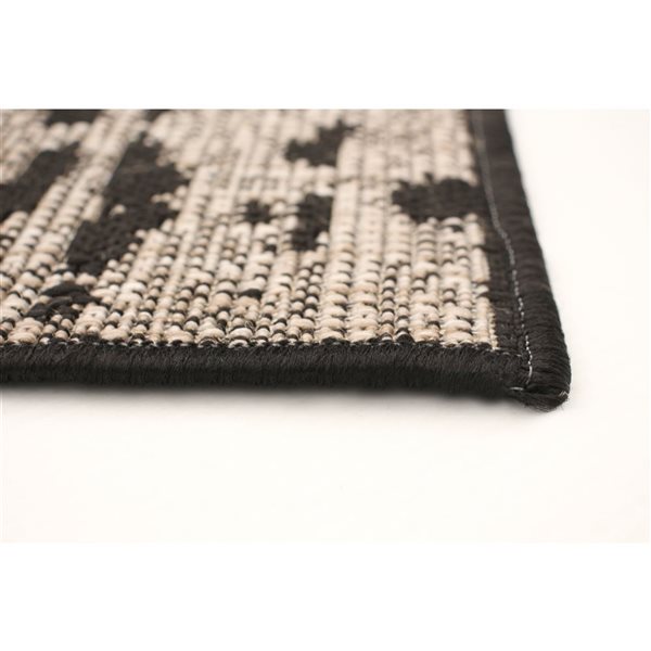 ECARPET Sisal Safari 8-ft x 10-ft Black and Silver Rectangular Area rug