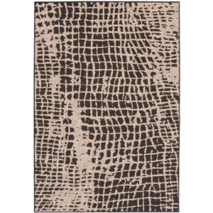 Tapis Sisal Safari par ECARPET rectangulaire noir et argent de 8 pi x 10 pi