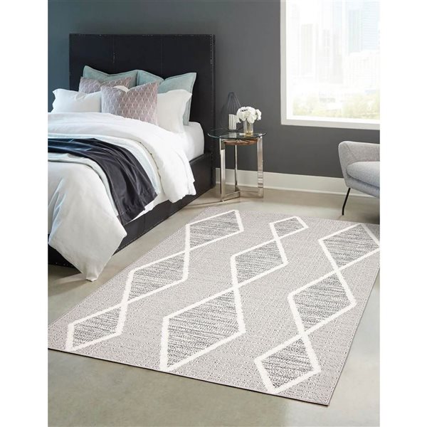 Tapis Specter par ECARPET rectangulaire gris de 8 pi x 10 pi