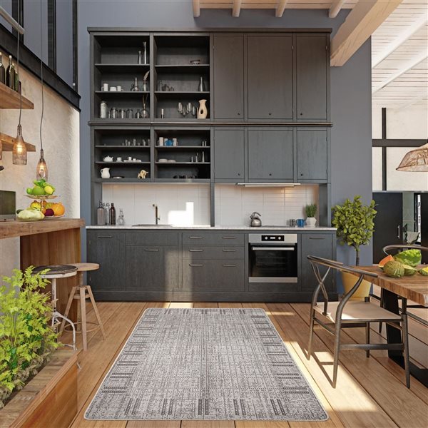 ECARPET Solea 3.25-ft x 4.5-ft Grey Rectangular Area rug