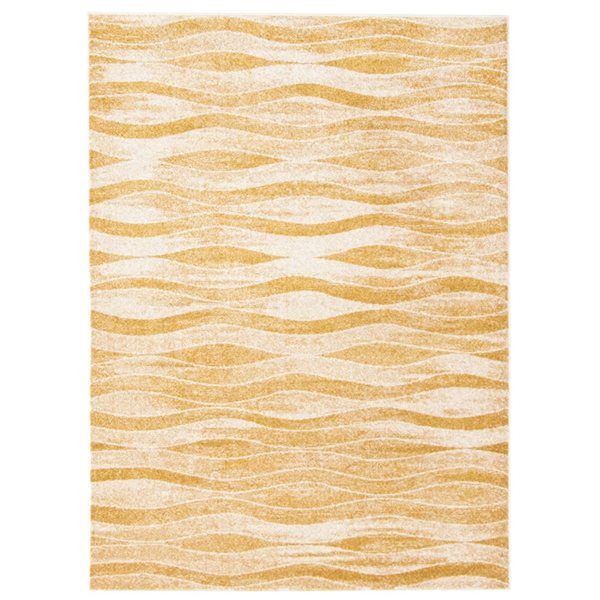 ECARPET Neela 4-ft x 5.5-ft Ivory and Gold Rectangular Area rug