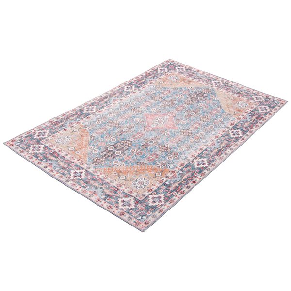 Tapis Senneh par ECARPET rectangulaire bleu de 7,75 pi x 10 pi