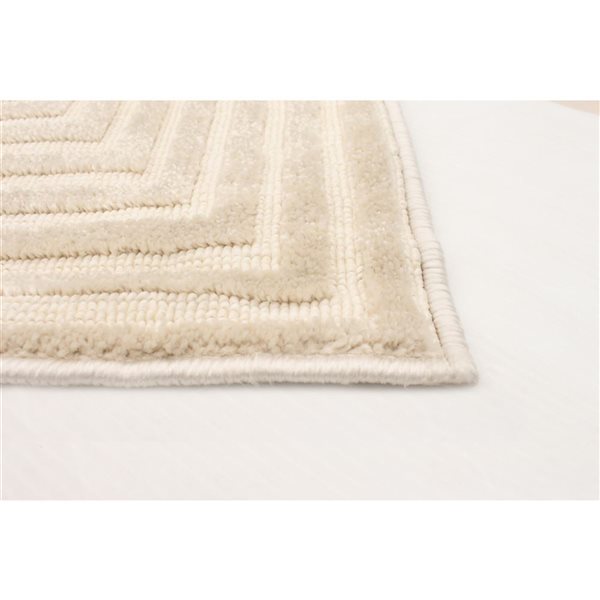 ECARPET Trona 4-ft x 5.5-ft Ivory Rectangular Area rug