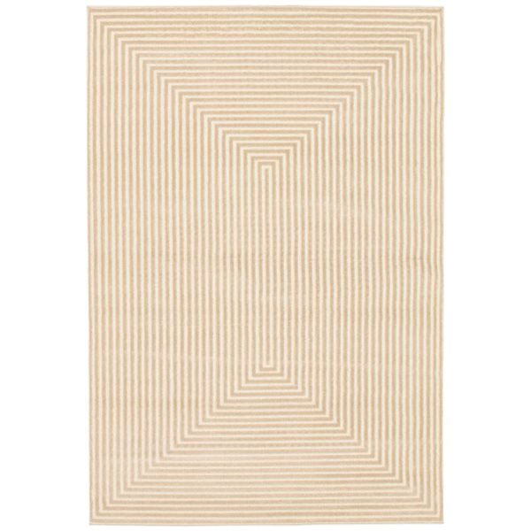 ECARPET Trona 4-ft x 5.5-ft Ivory Rectangular Area rug