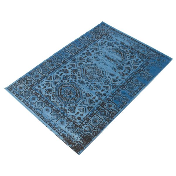 Tapis Venize par ECARPET rectangulaire bleu de 4 pi x 5,5 pi