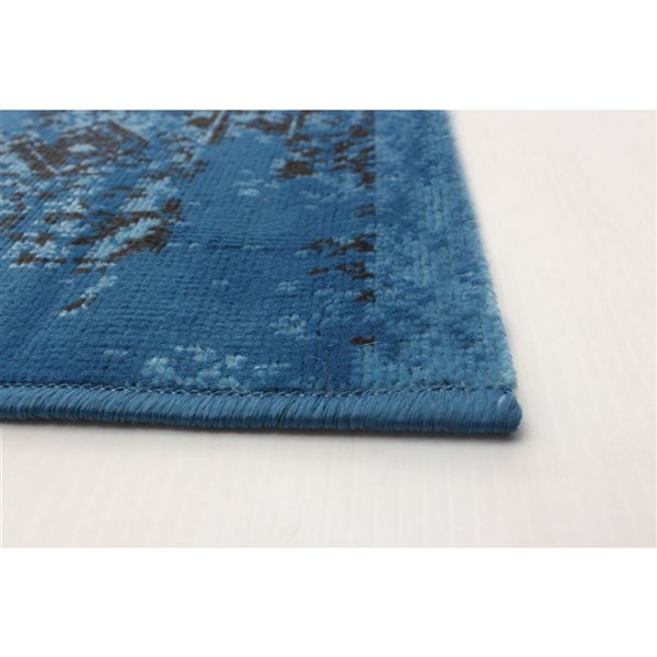 Tapis Venize par ECARPET rectangulaire bleu de 4 pi x 5,5 pi