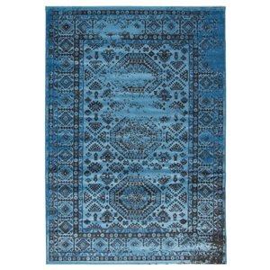 Tapis Venize par ECARPET rectangulaire bleu de 4 pi x 5,5 pi