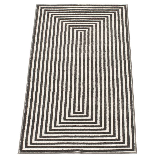 ECARPET Trona 2.75-ft x 5-ft Grey Rectangular Area rug