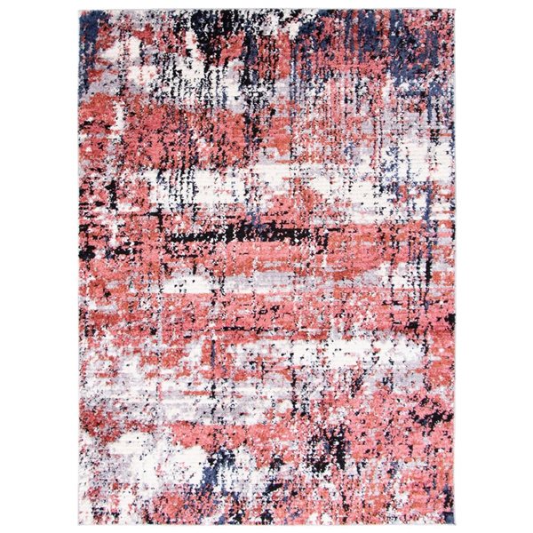 Tapis Morocco Marble par ECARPET rectangulaire rose de 4 pi x 6 pi