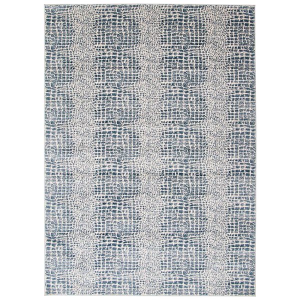 ECARPET Talia 5.25-ft x 7.25-ft Navy Blue Rectangular Area rug