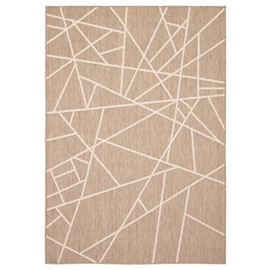 ECARPET Sisal Abstract 5.25-ft x 7.5-ft Taupe and Champagne Rectangular Area rug