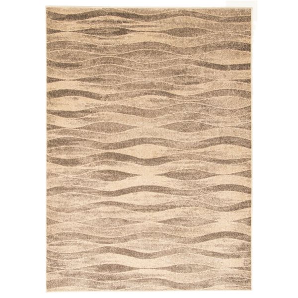 ECARPET Neela 6.5-ft x 9.5-ft Ivory and Grey Rectangular Area rug