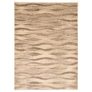 Tapis Neela par ECARPET rectangulaire ivoire et gris de 6,5 pi x 9,5 pi