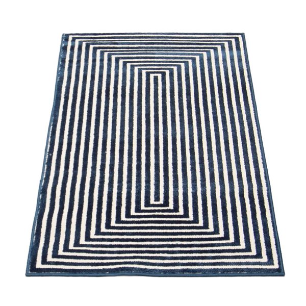 ECARPET Trona 2.75-ft x 5-ft Blue Rectangular Area rug