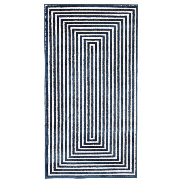 ECARPET Trona 2.75-ft x 5-ft Blue Rectangular Area rug