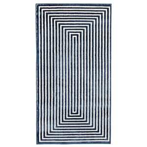 ECARPET Trona 2.75-ft x 5-ft Blue Rectangular Area rug