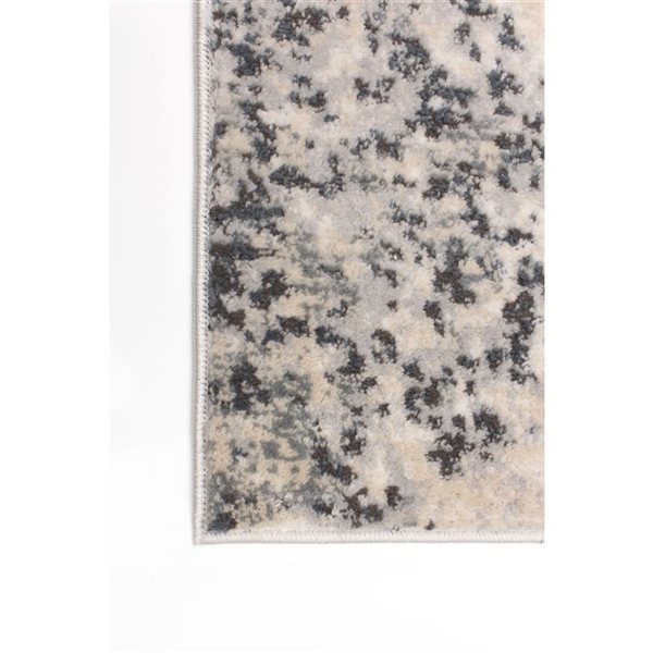 ECARPET Oregon Abstract 4-ft x 6-ft Light Grey and Cream Rectangular Area rug