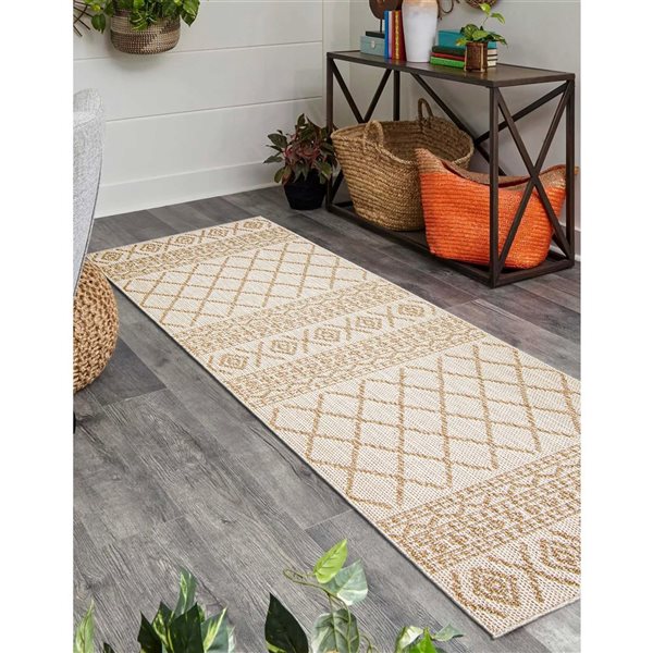 ECARPET Nolita 2.5-ft x 12-ft Taupe Rectangular Runner