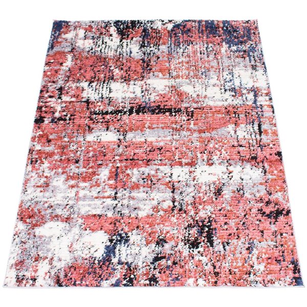 Tapis Morocco Marble par ECARPET rectangulaire rose de 6,5 pi x 9,5 pi