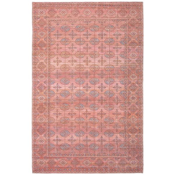 Tapis Turkoman par ECARPET rectangulaire rouge de 5 pi x 8 pi